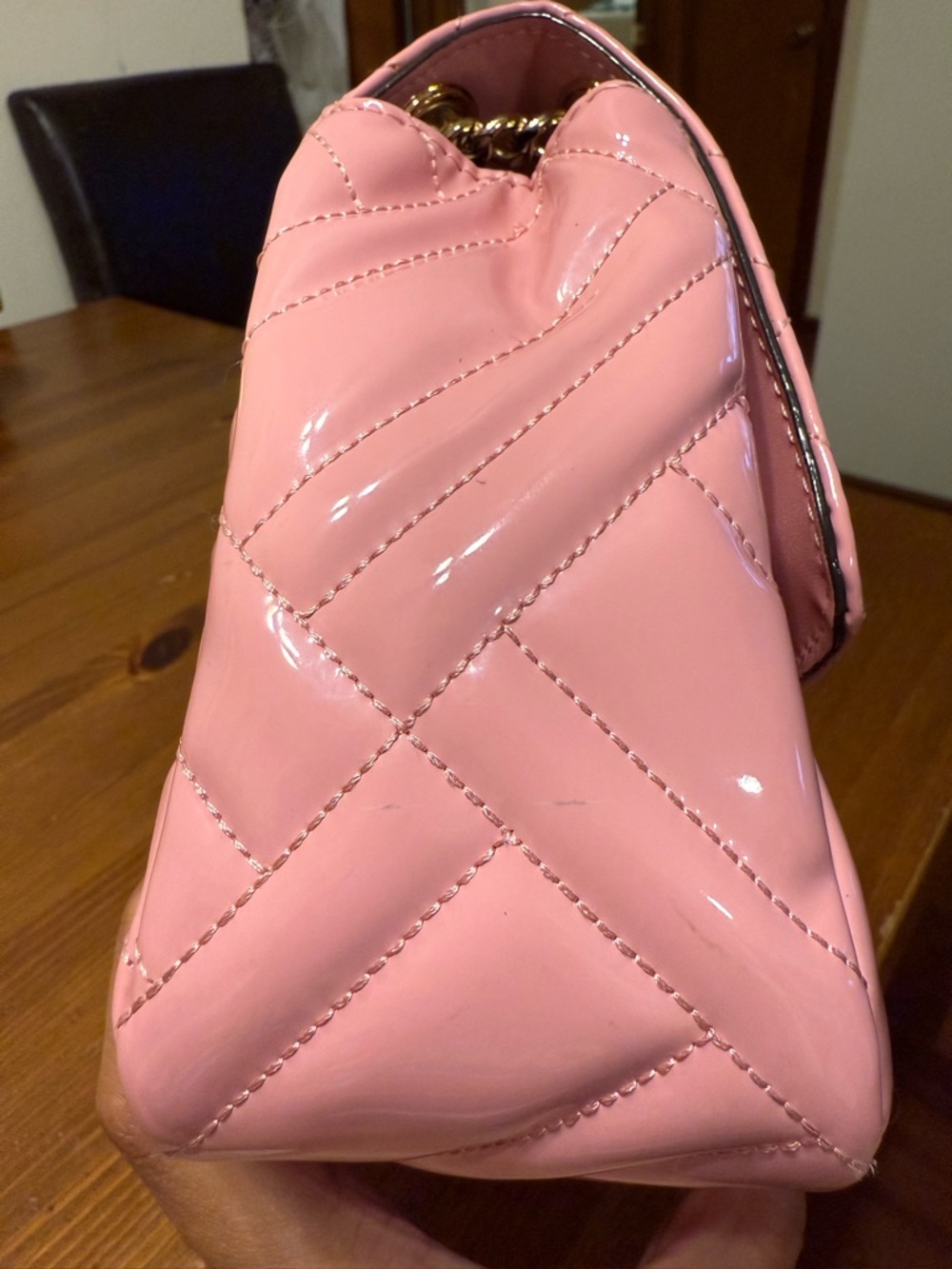 Michael Kors Peyton Quilted Patent Shoulder Bag with Gold Hardware - Picture 9 of 10